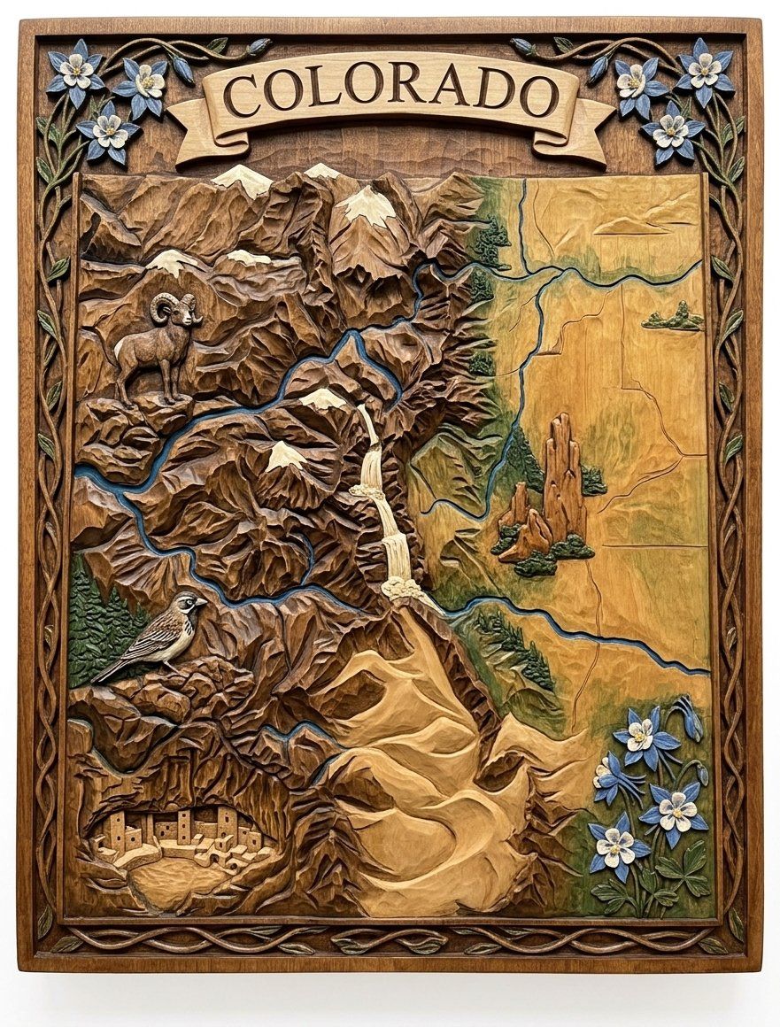 Colorado Rocky Mountain 3D Map CNC Relief STL bas-relief STL — view 4