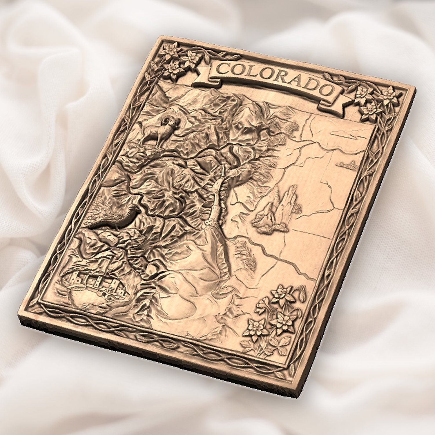 Colorado Rocky Mountain 3D Map CNC Relief STL bas-relief STL — view 6