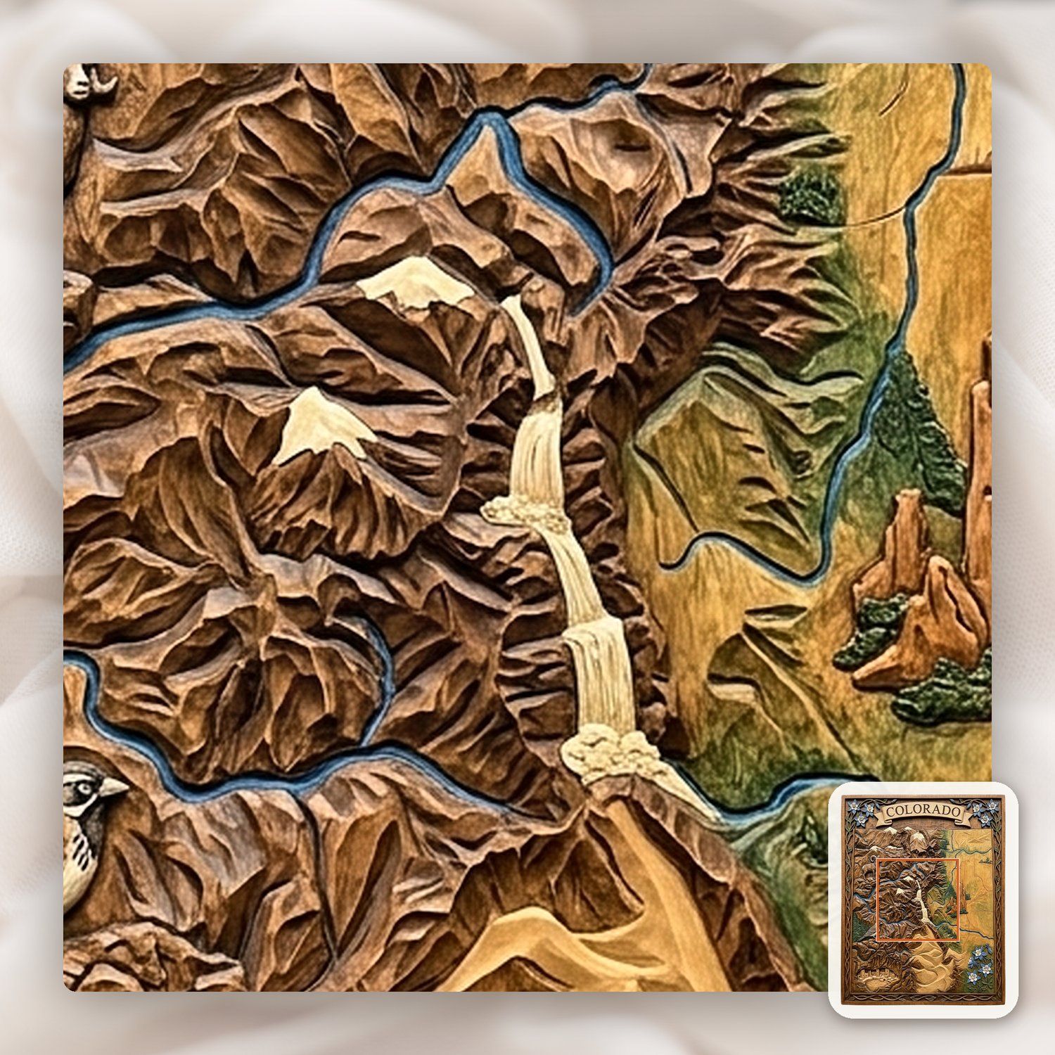 Colorado Rocky Mountain 3D Map CNC Relief STL bas-relief STL — view 11