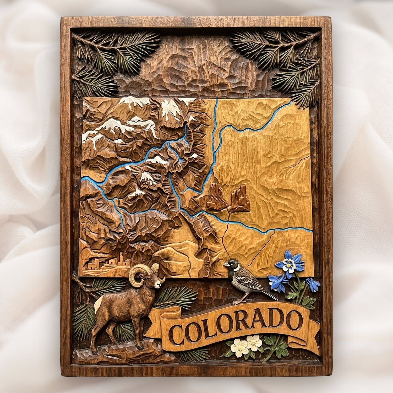 Colorado Rocky Mountains Bighorn Sheep CNC Relief STL bas-relief STL design