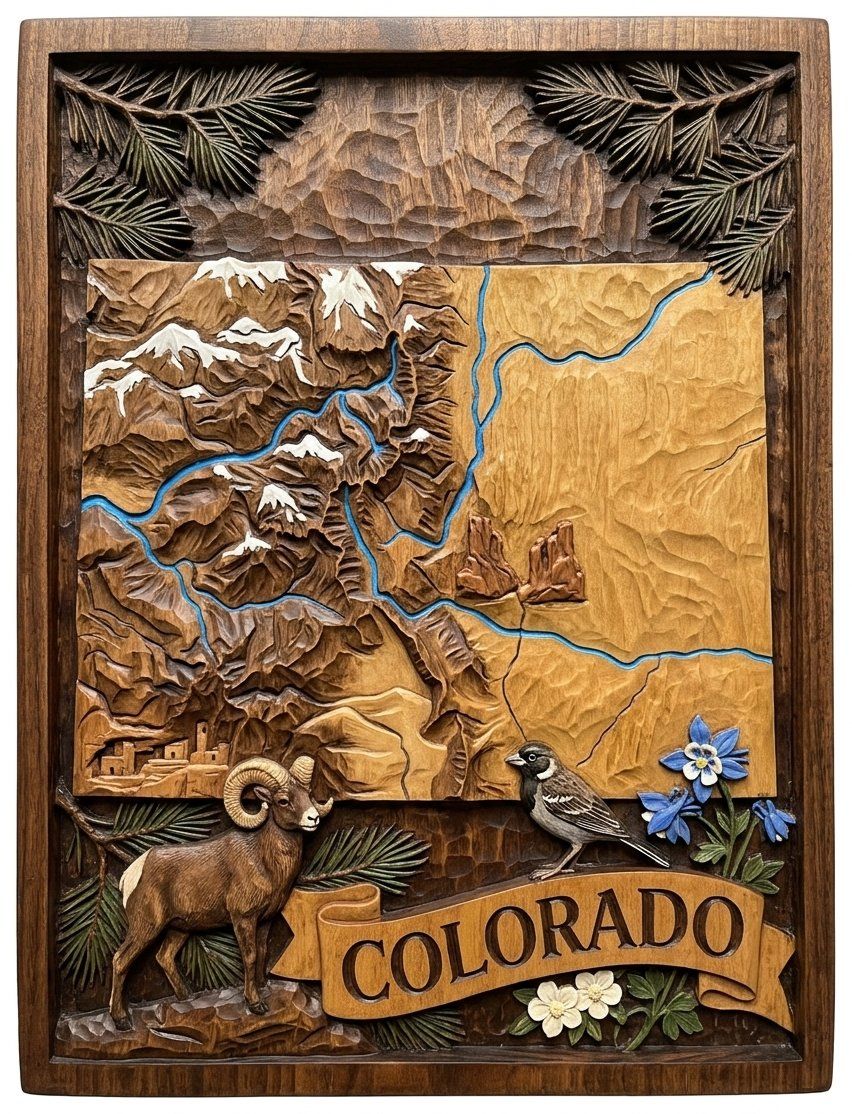 Colorado Rocky Mountains Bighorn Sheep CNC Relief STL bas-relief STL — view 4