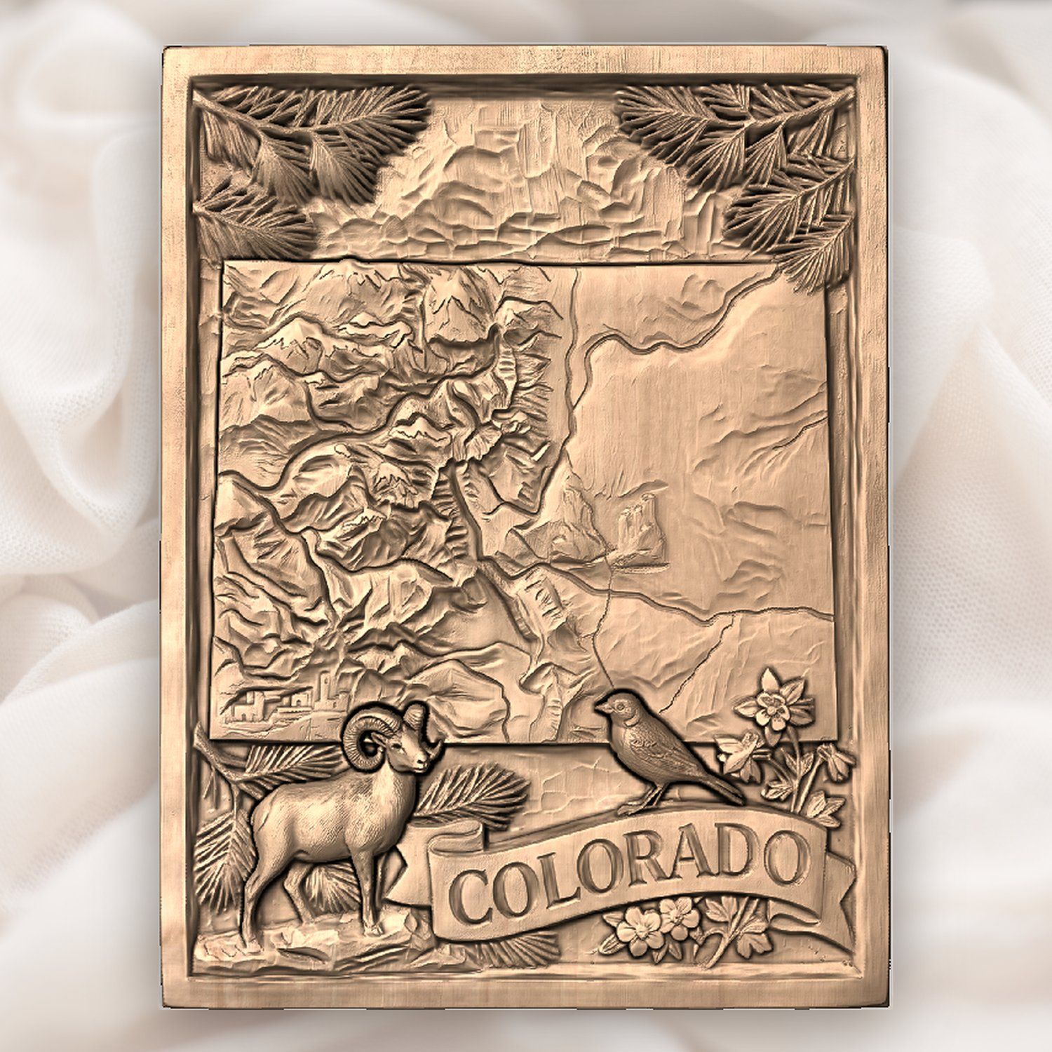 Colorado Rocky Mountains Bighorn Sheep CNC Relief STL bas-relief STL — view 5