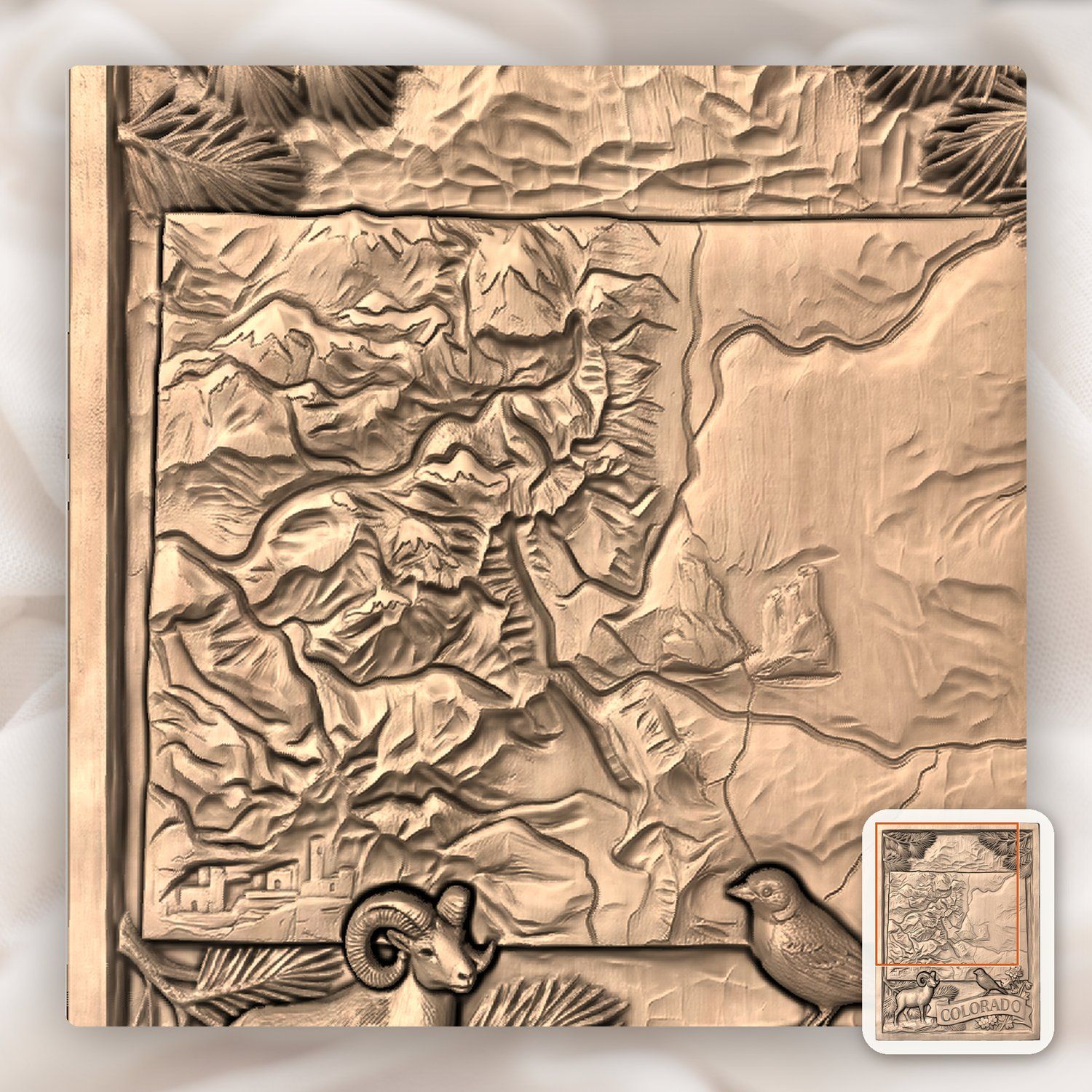 Colorado Rocky Mountains Bighorn Sheep CNC Relief STL bas-relief STL — view 8