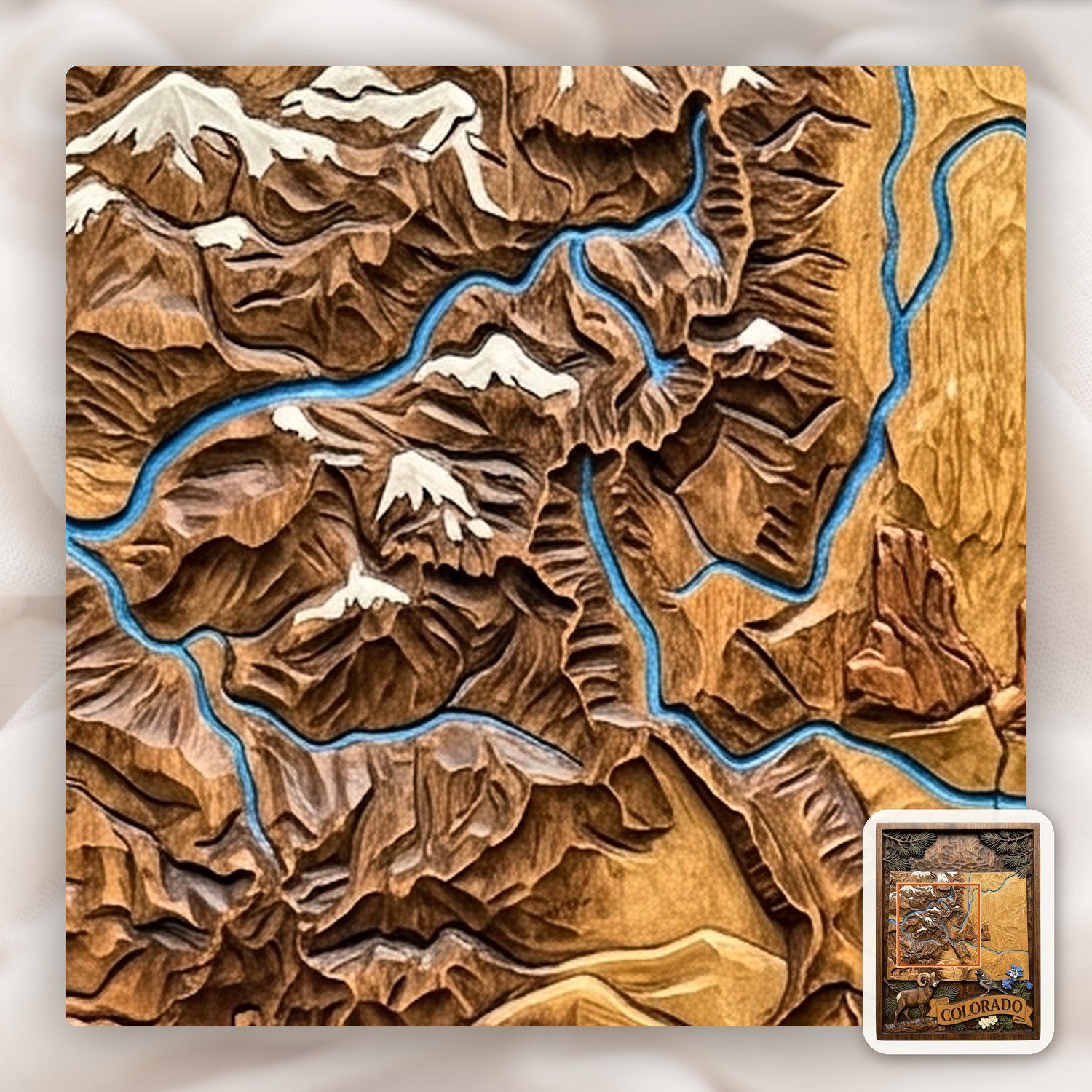 Colorado Rocky Mountains Bighorn Sheep CNC Relief STL bas-relief STL — view 11