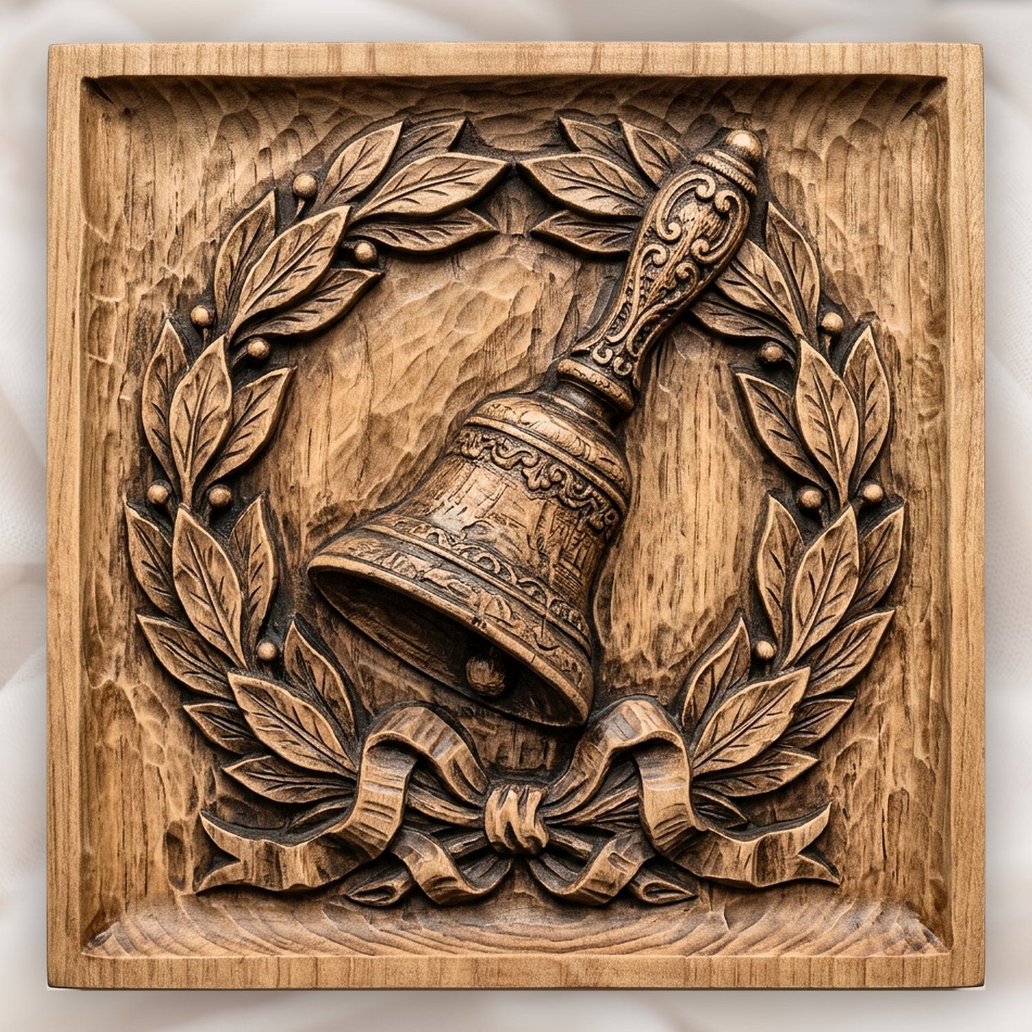Commemorative Victory Bell Laurel Wreath CNC Relief STL bas-relief STL design
