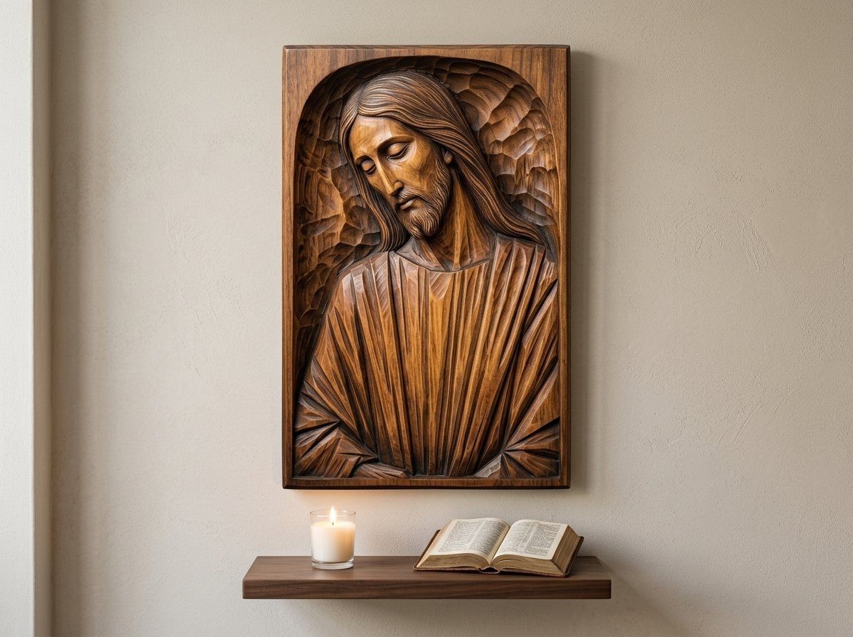 Compassionate Jesus Christ Portrait CNC Relief STL bas-relief STL — view 13