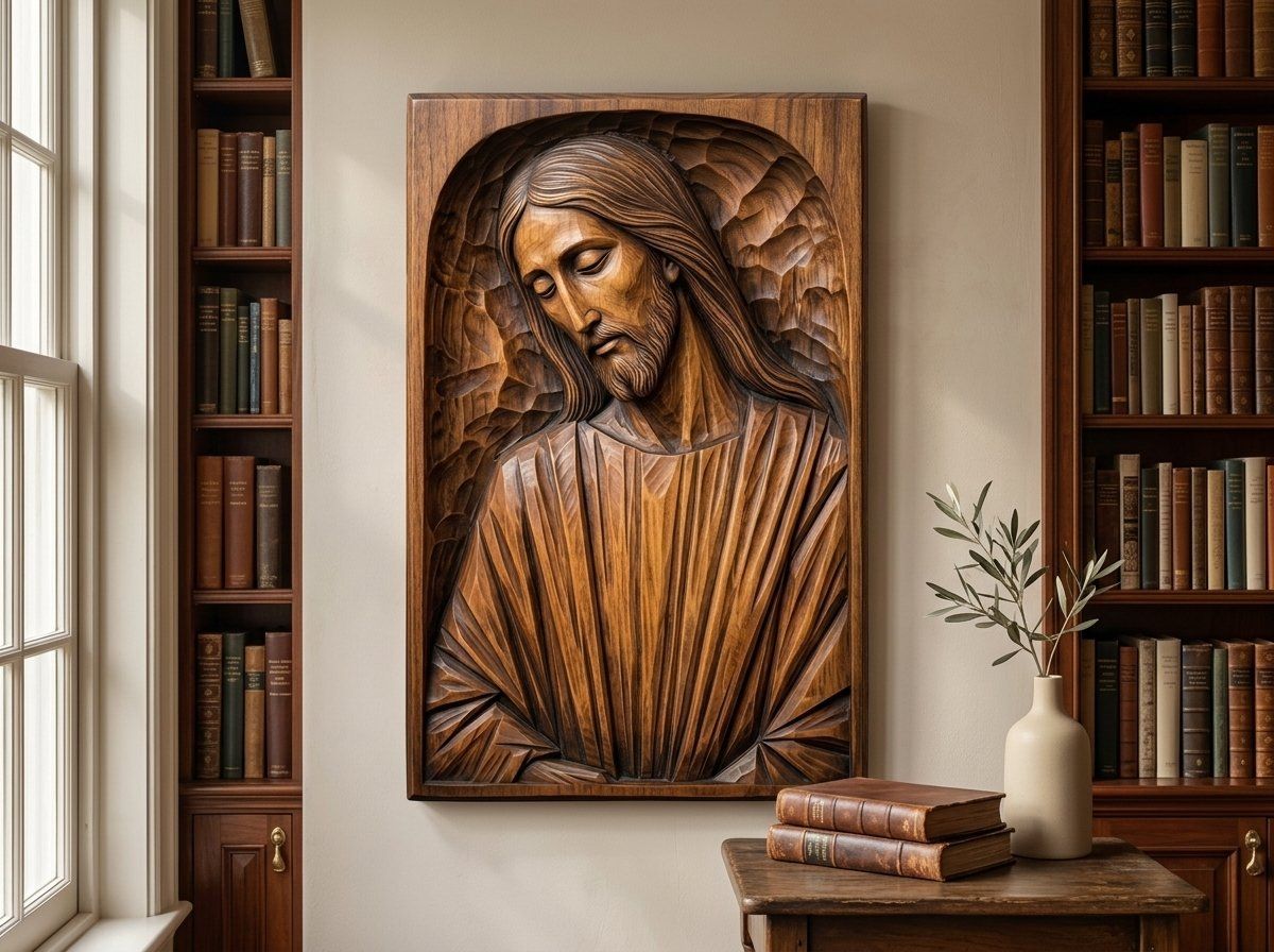 Compassionate Jesus Christ Portrait CNC Relief STL bas-relief STL — view 14