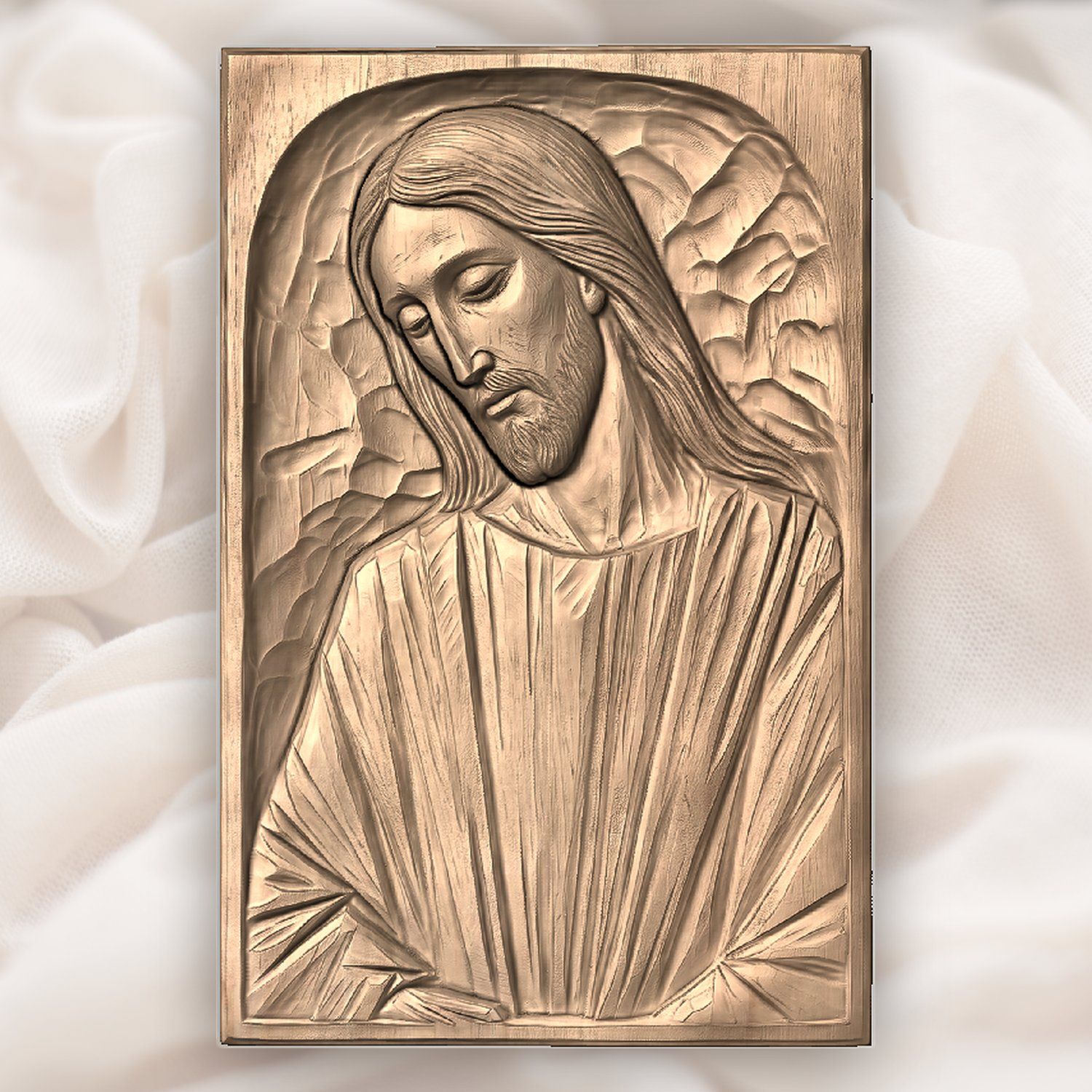 Compassionate Jesus Christ Portrait CNC Relief STL bas-relief STL — view 5