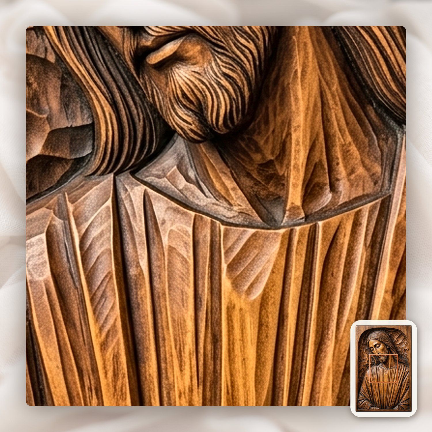Compassionate Jesus Christ Portrait CNC Relief STL bas-relief STL — view 11