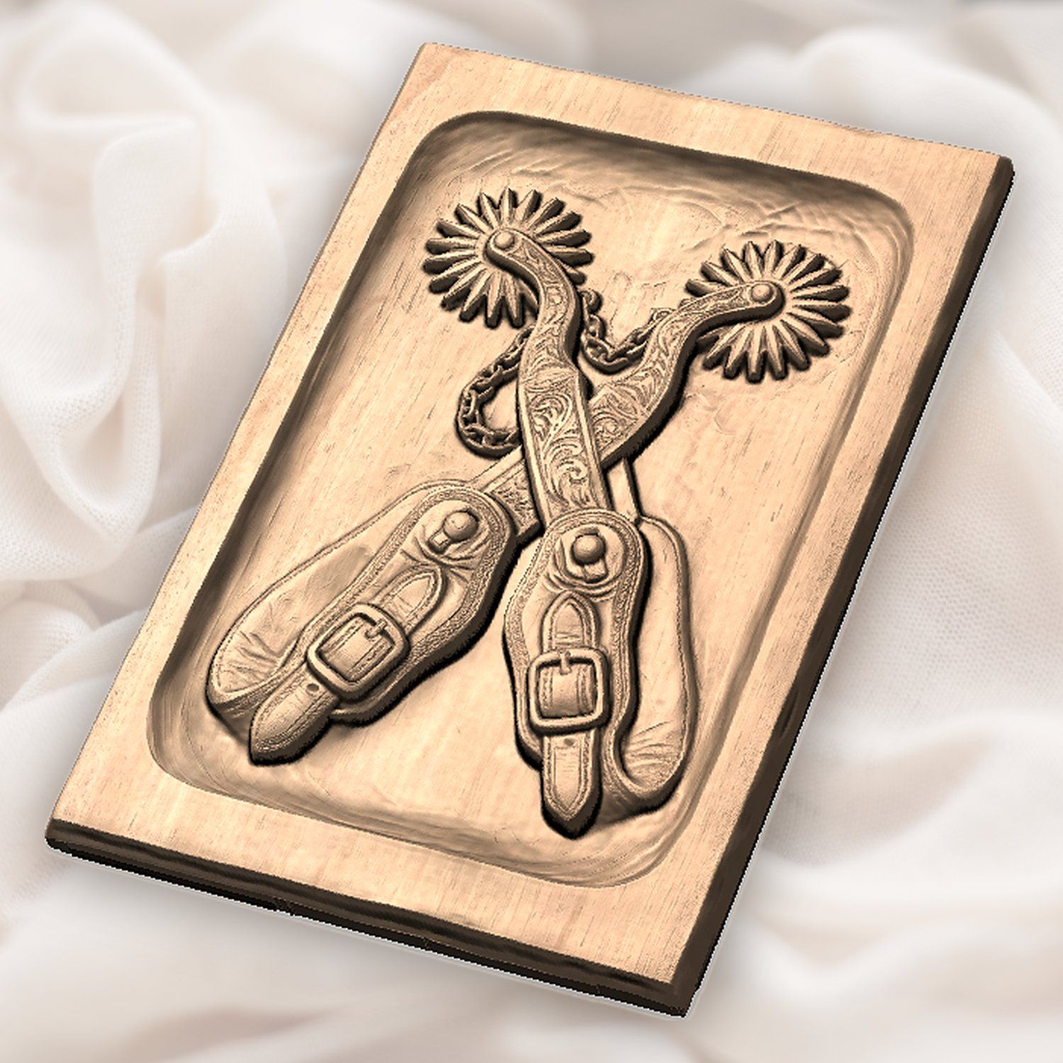 Cowboy Crossed Spurs CNC Relief STL bas-relief STL — view 5