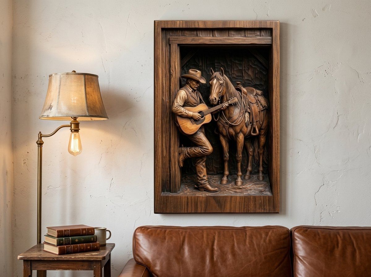 Cowboy Guitar Barn CNC Relief STL bas-relief STL — view 12