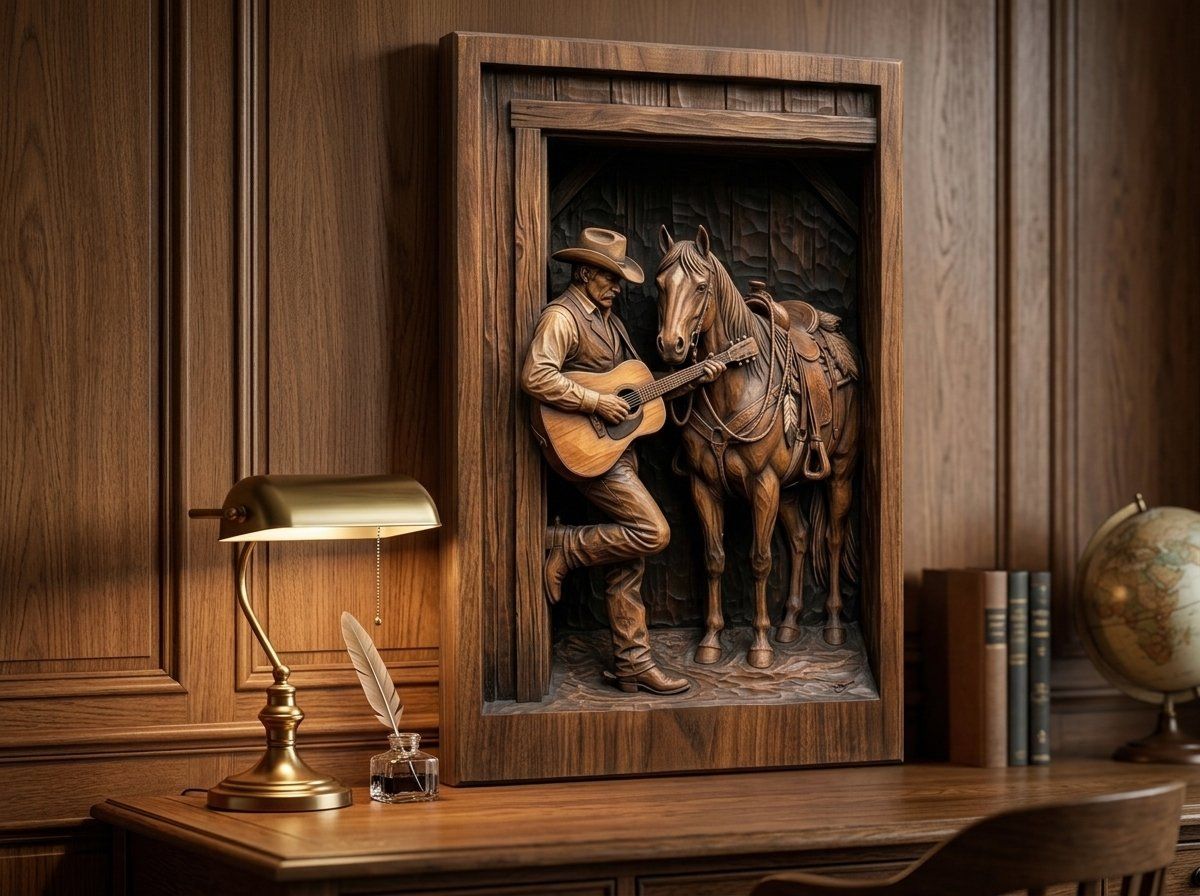 Cowboy Guitar Barn CNC Relief STL bas-relief STL — view 13