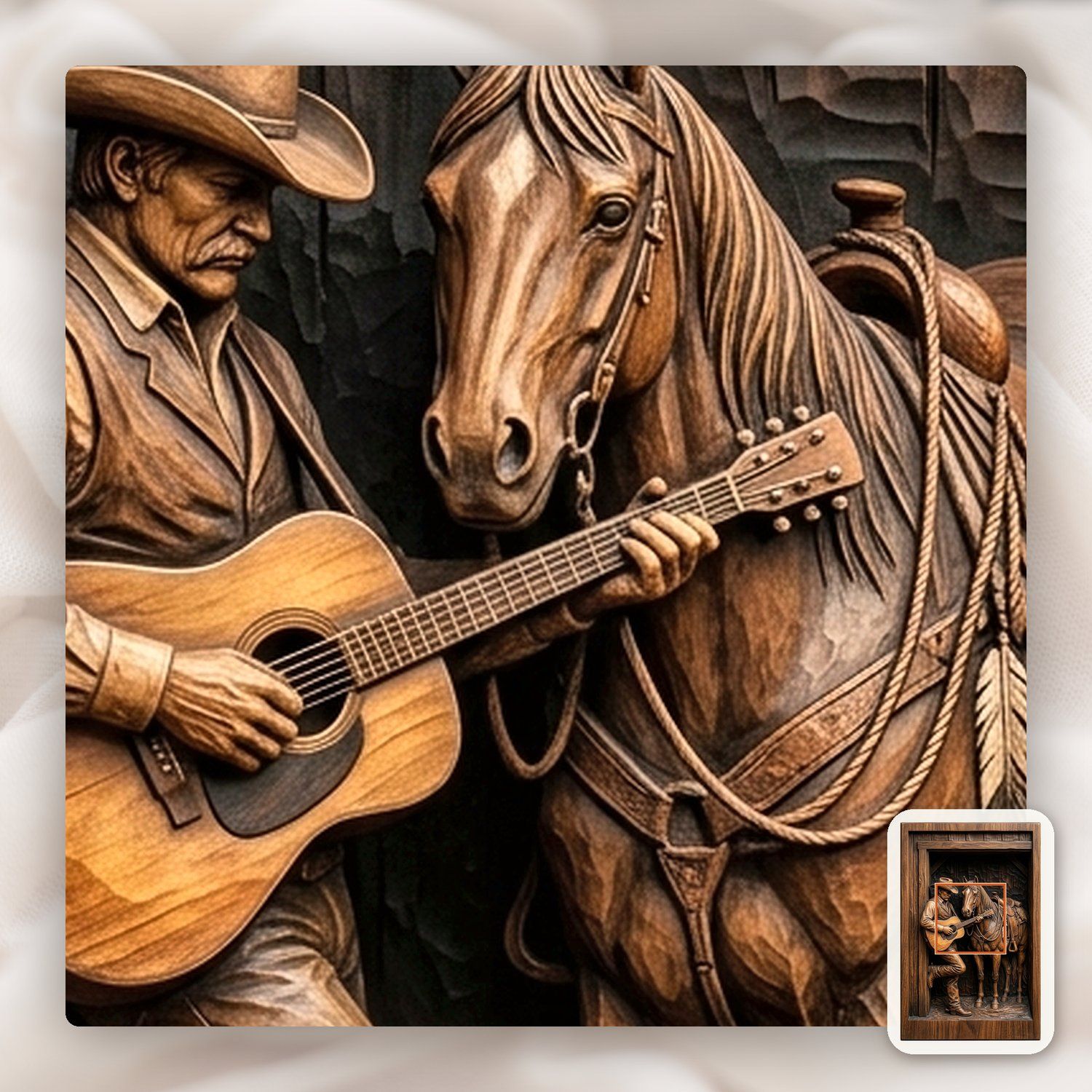 Cowboy Guitar Barn CNC Relief STL bas-relief STL — view 10