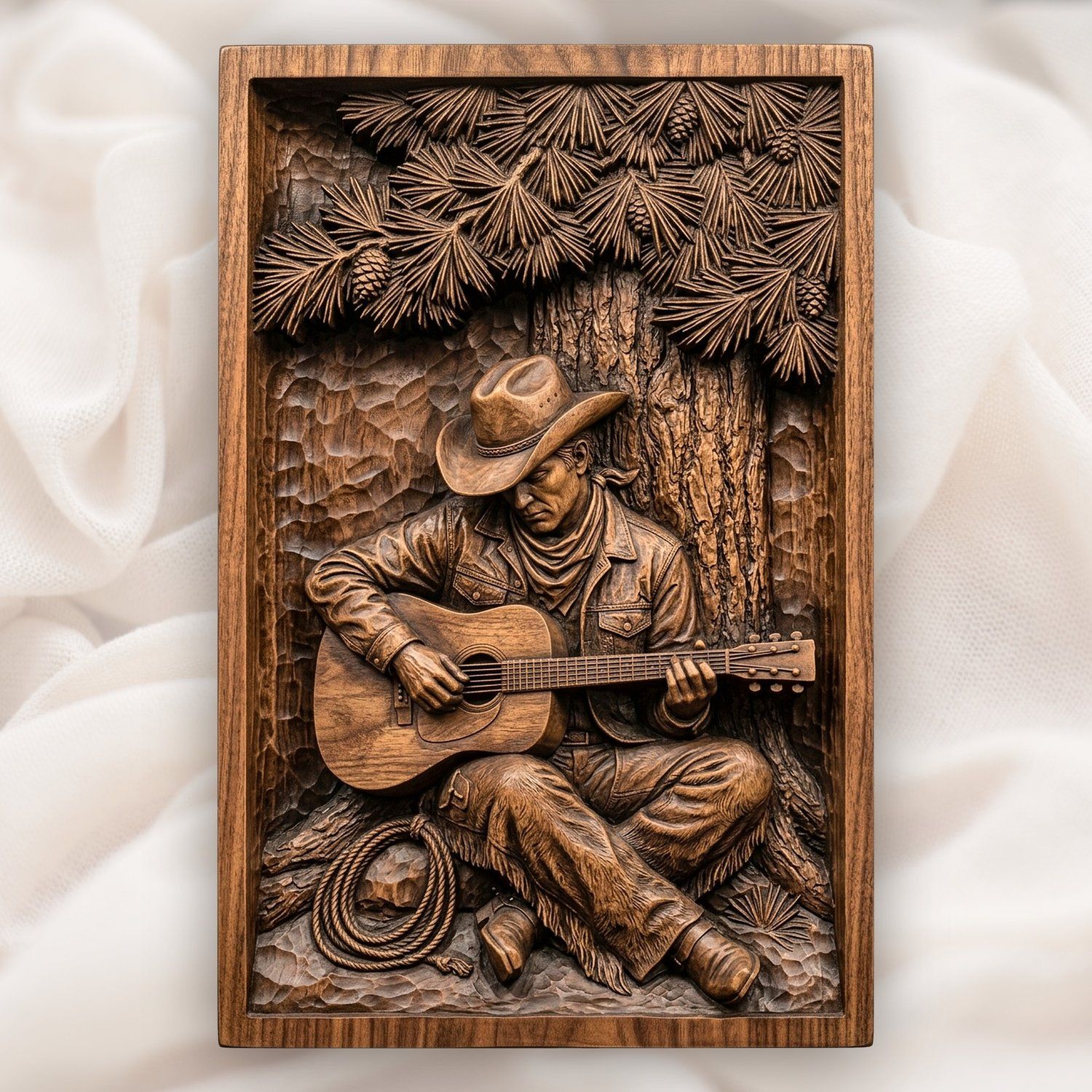 Cowboy Guitar Western CNC Relief STL bas-relief STL — view 11
