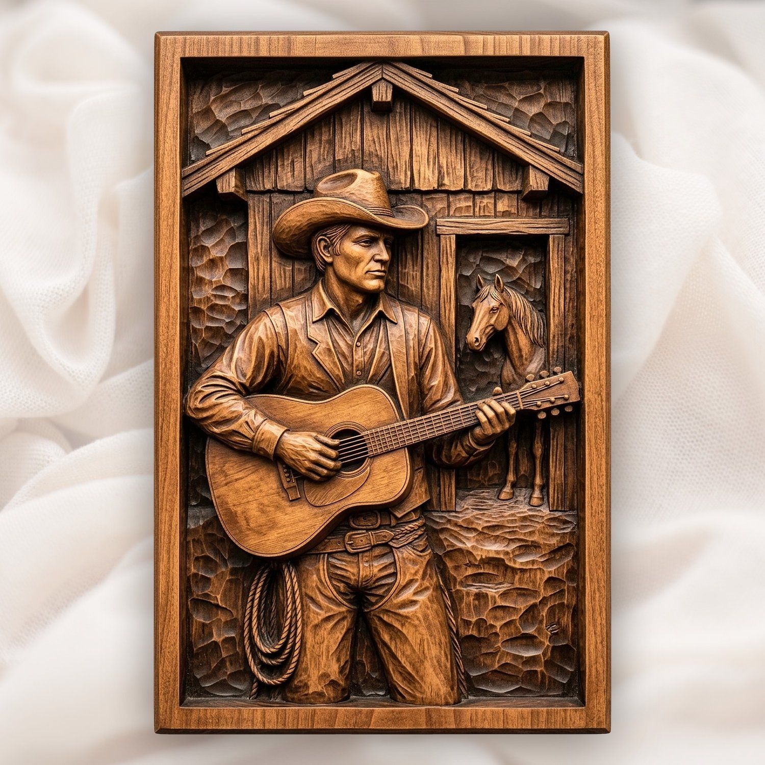 Cowboy Guitar Western CNC Relief STL bas-relief STL — view 4