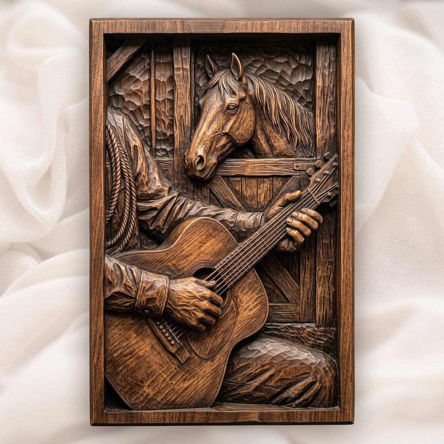 Cowboy Guitar Western CNC Relief STL bas-relief STL — view 5