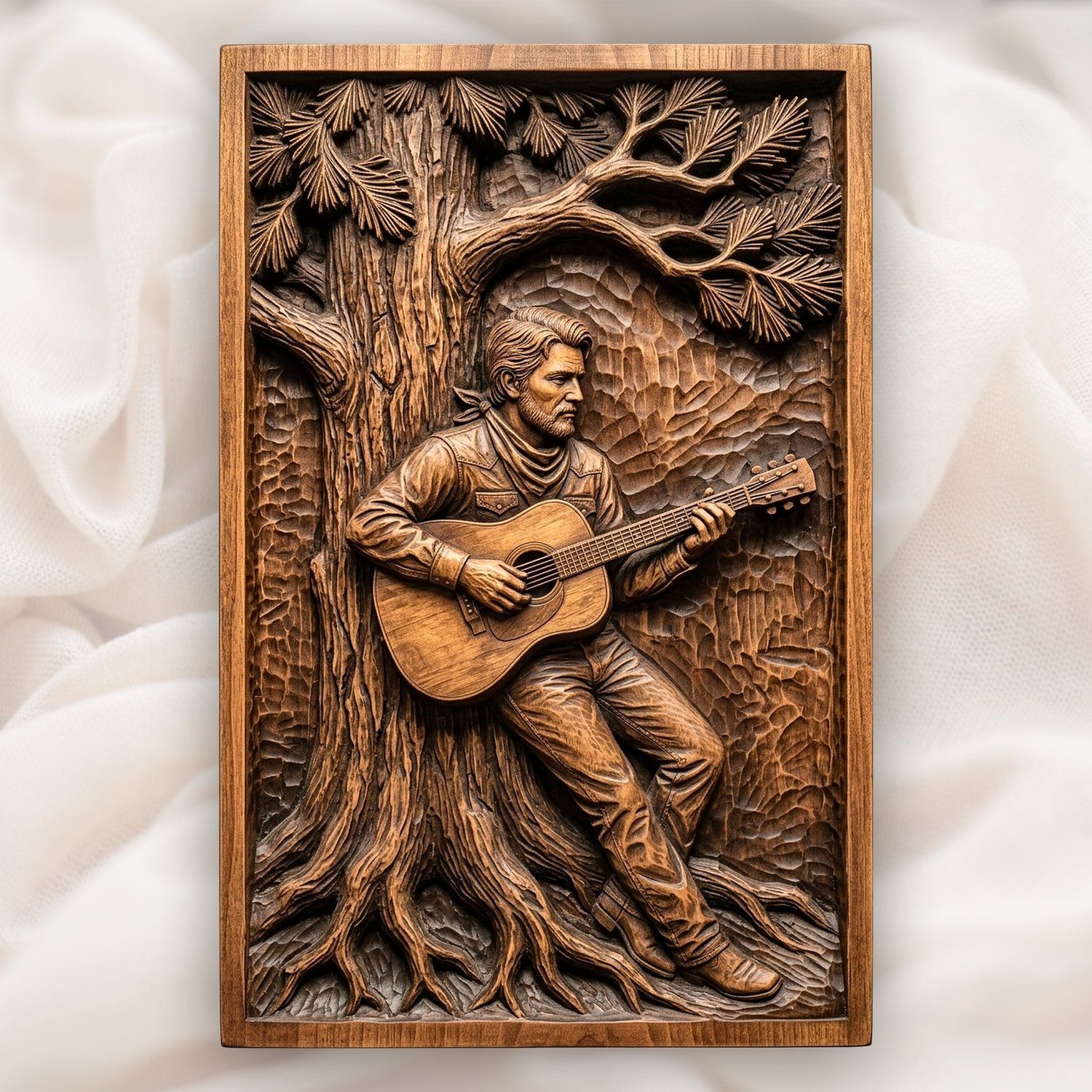 Cowboy Guitar Western CNC Relief STL bas-relief STL — view 6