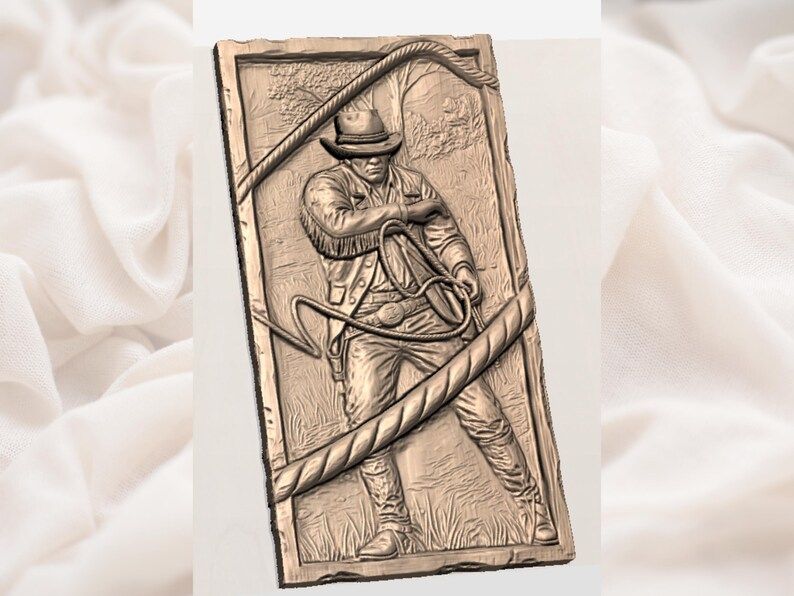 Cowboy Roping a Lasso Bas-Relief STL for CNC Carving bas-relief STL — view 2