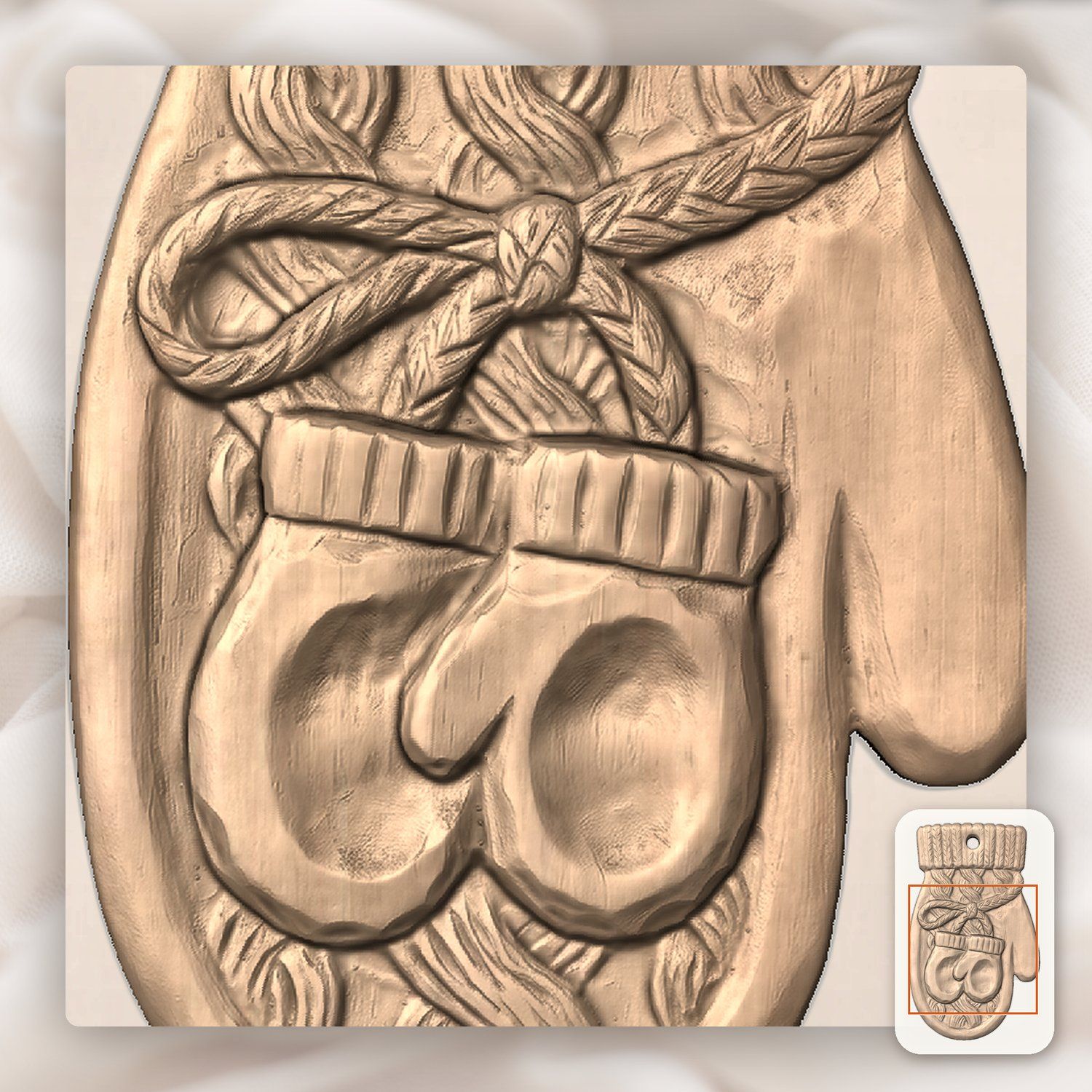 Christmas Ornament CNC Relief STL bas-relief STL — view 9