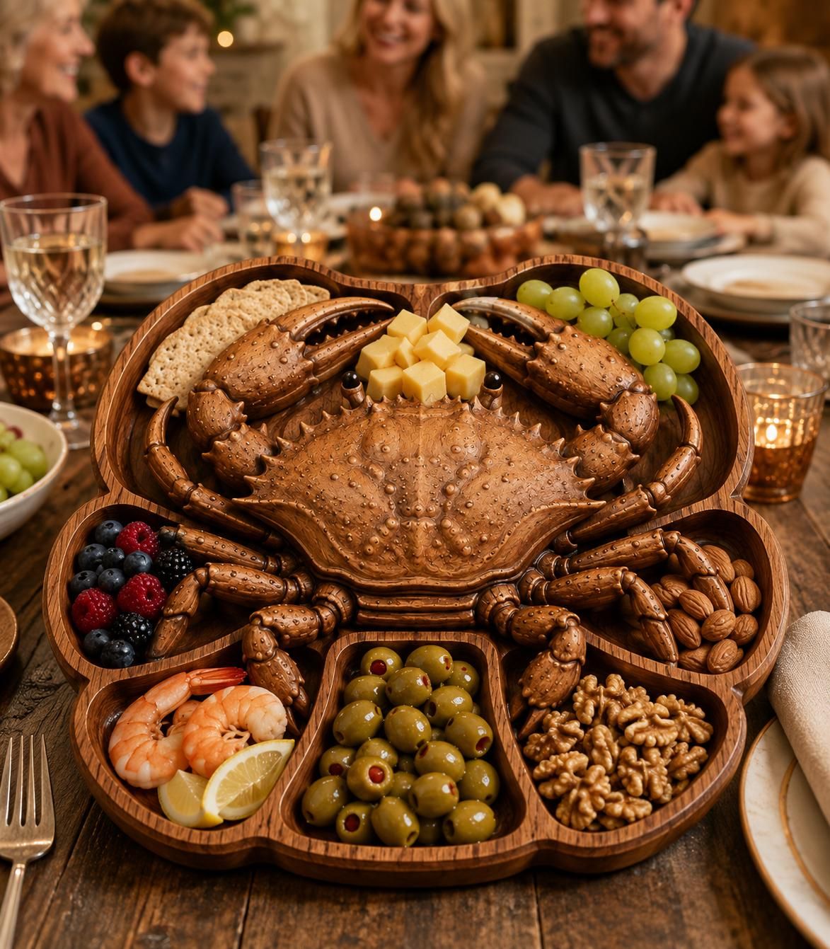 Crab Serving Tray STL File for CNC Router bas-relief STL — view 3