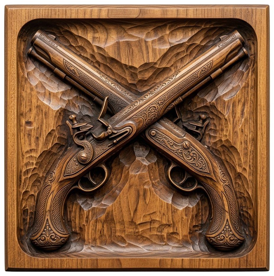 Pirate Flintlock Pistols CNC Relief STL bas-relief STL — view 12