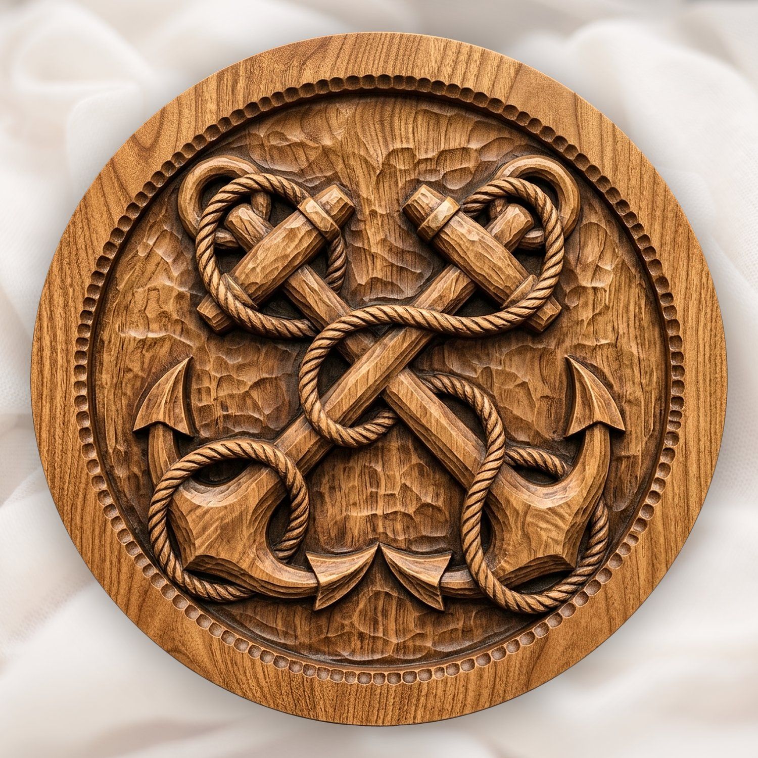 Crossed Nautical Anchors Maritime CNC Relief STL bas-relief STL design