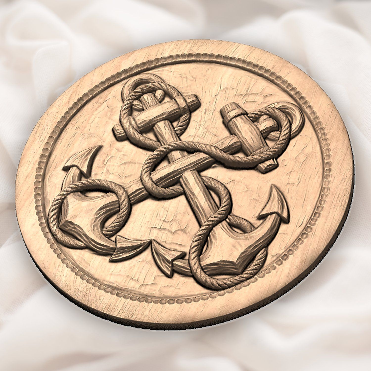 Crossed Nautical Anchors Maritime CNC Relief STL bas-relief STL — view 5