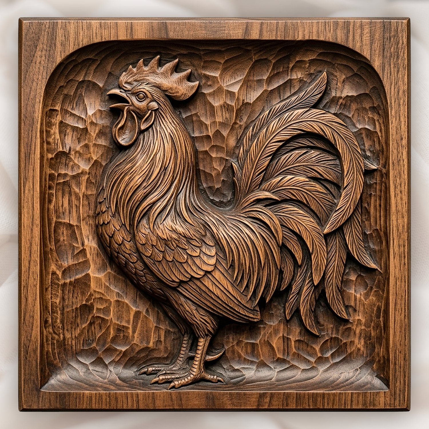 Crowing Rooster Farmhouse Decor CNC Relief STL bas-relief STL design