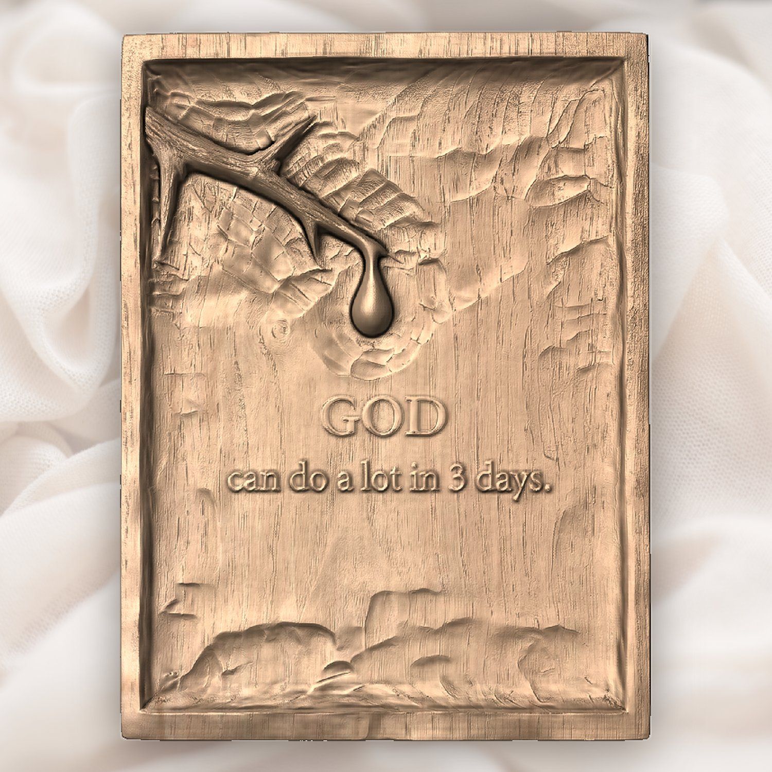 Crown of Thorns Christian Message CNC Relief STL bas-relief STL — view 4