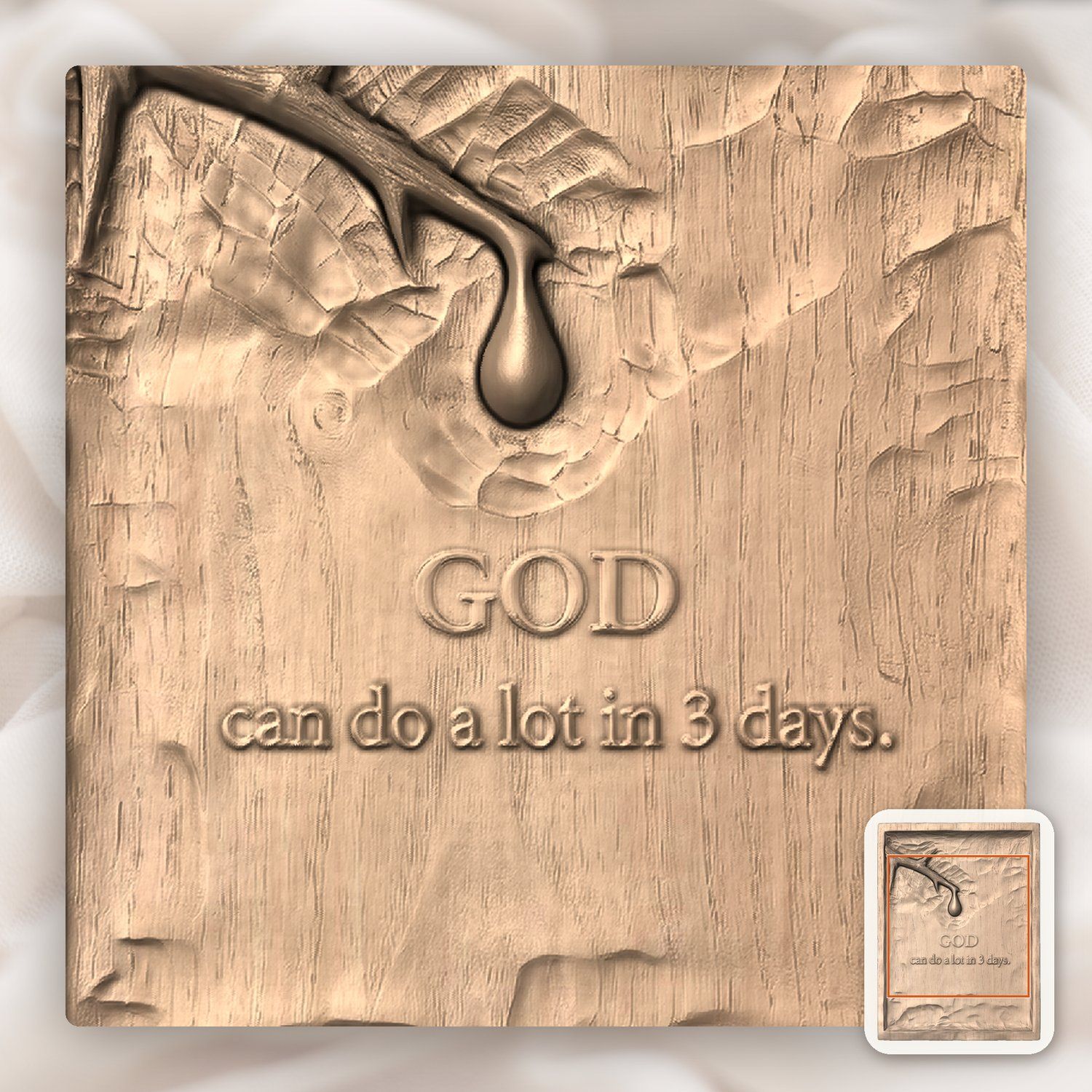 Crown of Thorns Christian Message CNC Relief STL bas-relief STL — view 7