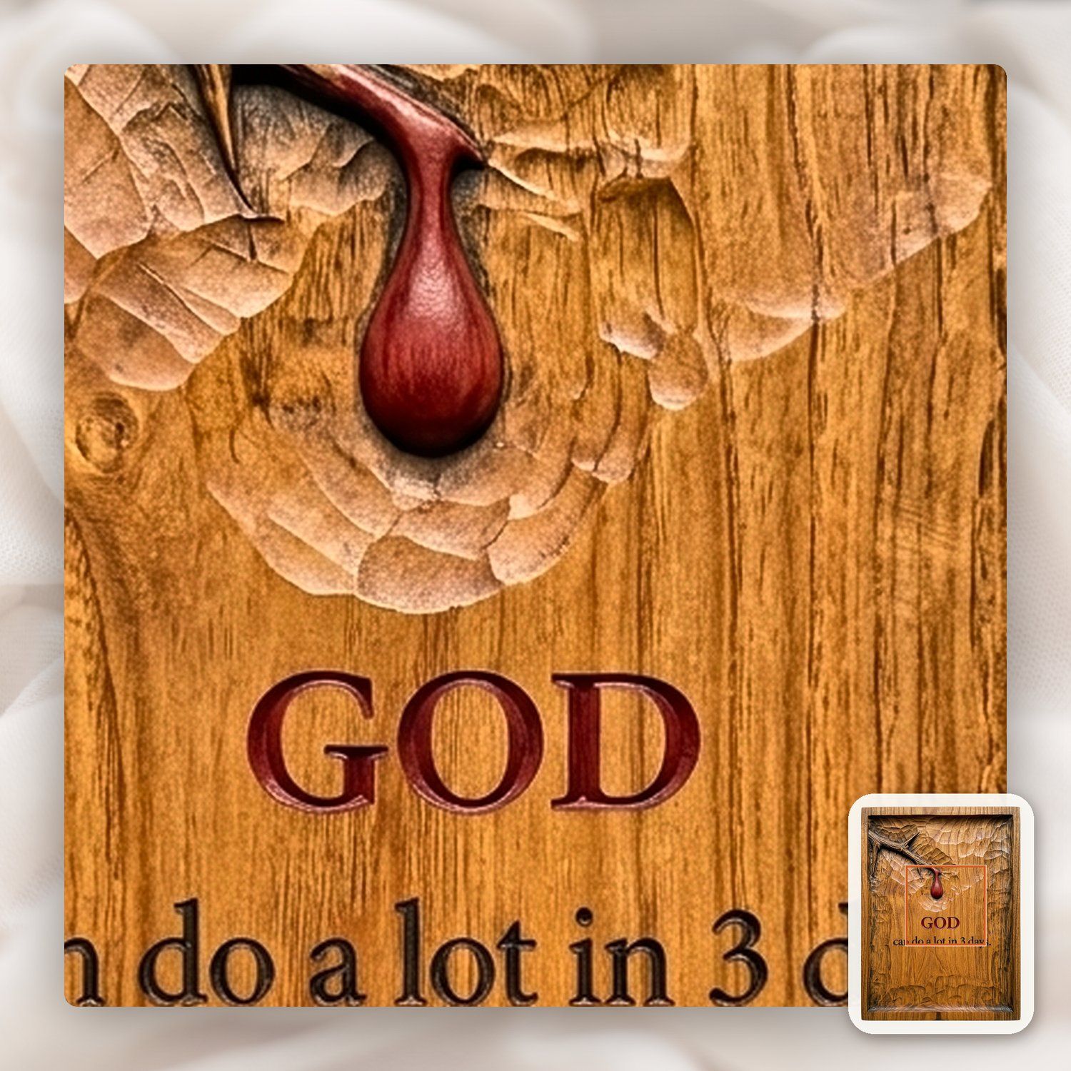 Crown of Thorns Christian Message CNC Relief STL bas-relief STL — view 10