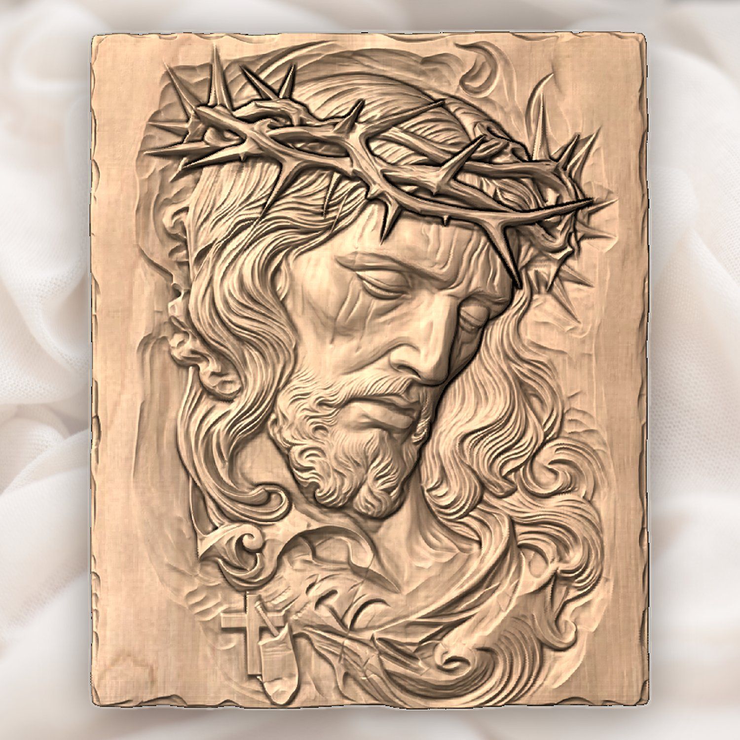 Crown of Thorns Jesus Passion CNC Relief STL bas-relief STL — view 2
