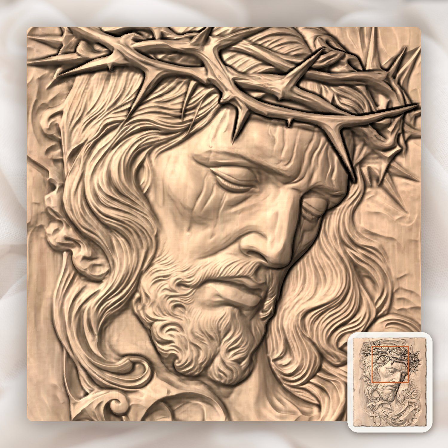 Crown of Thorns Jesus Passion CNC Relief STL bas-relief STL — view 4