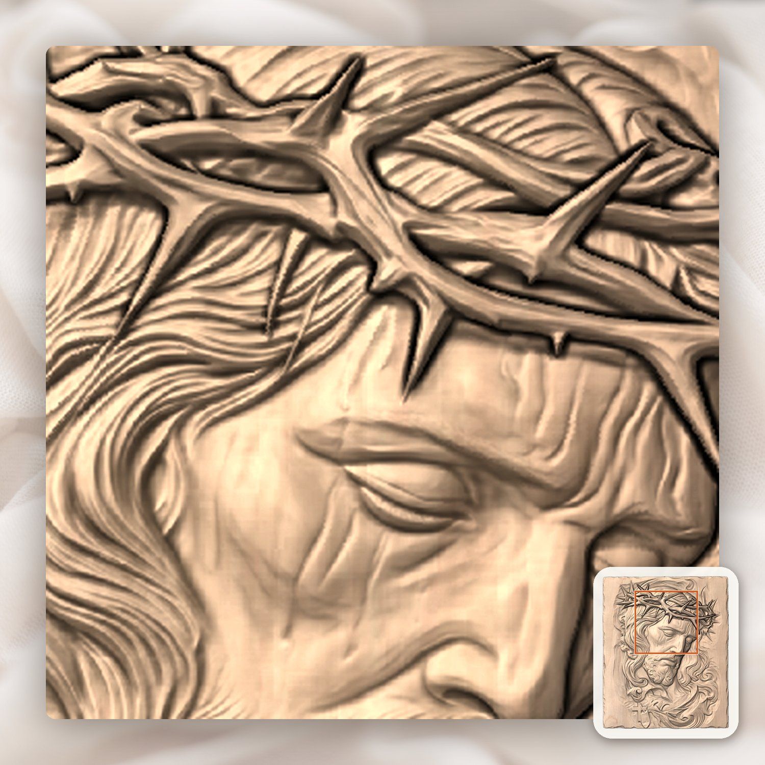 Crown of Thorns Jesus Passion CNC Relief STL bas-relief STL — view 5