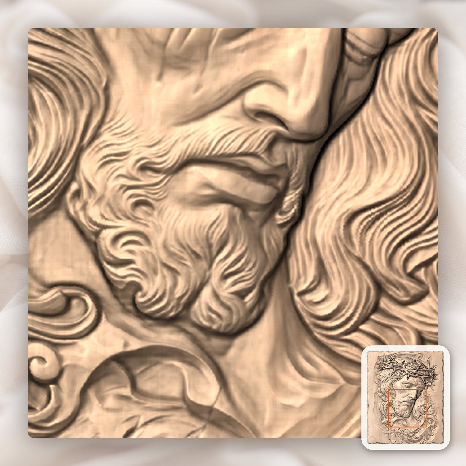 Crown of Thorns Jesus Passion CNC Relief STL bas-relief STL — view 6