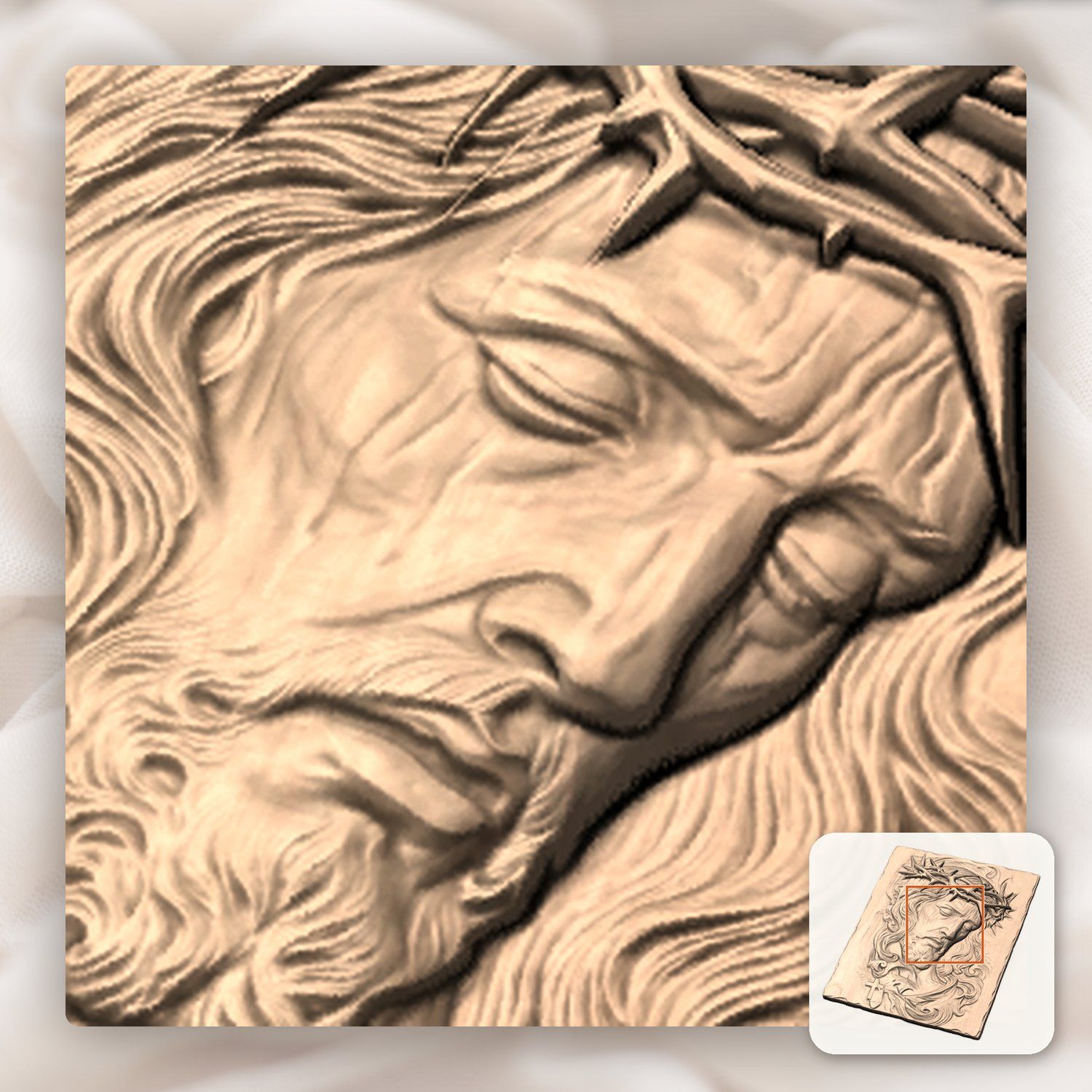 Crown of Thorns Jesus Passion CNC Relief STL bas-relief STL — view 7