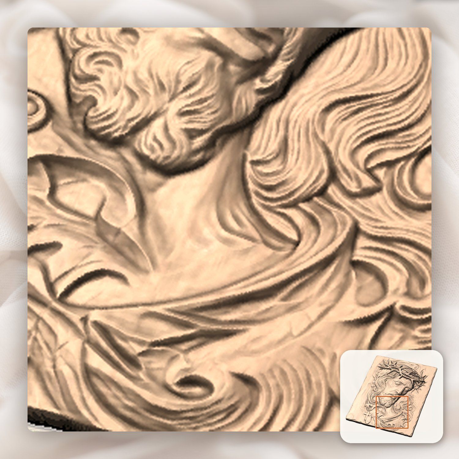 Crown of Thorns Jesus Passion CNC Relief STL bas-relief STL — view 8