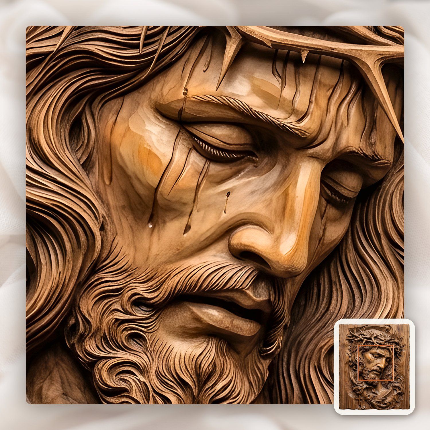 Crown of Thorns Jesus Passion CNC Relief STL bas-relief STL — view 9
