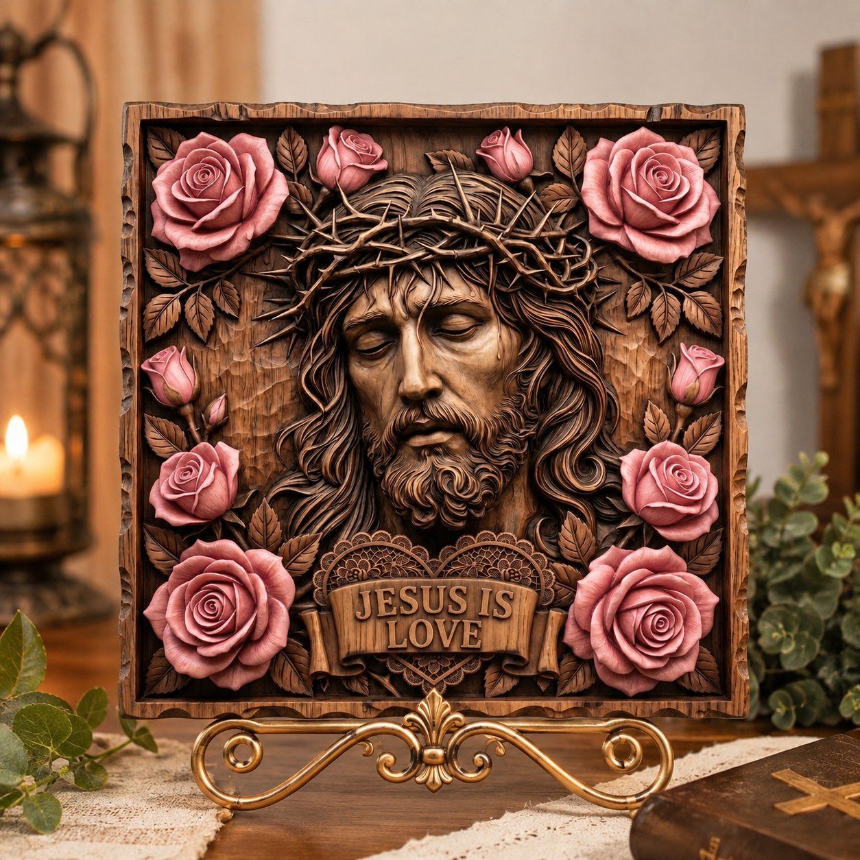 Crown of Thorns Jesus Sacred Heart CNC Relief STL bas-relief STL — view 2