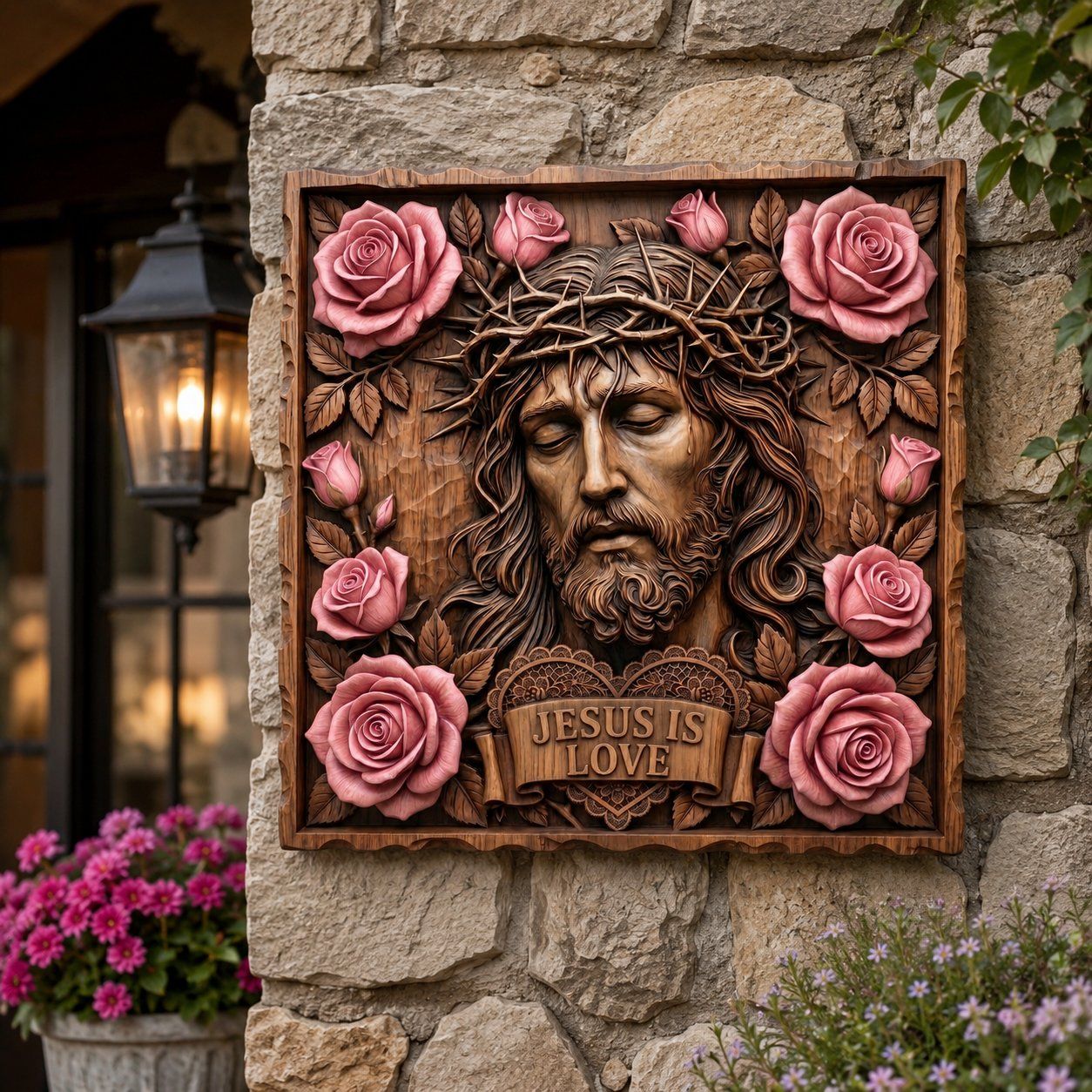 Crown of Thorns Jesus Sacred Heart CNC Relief STL bas-relief STL — view 3