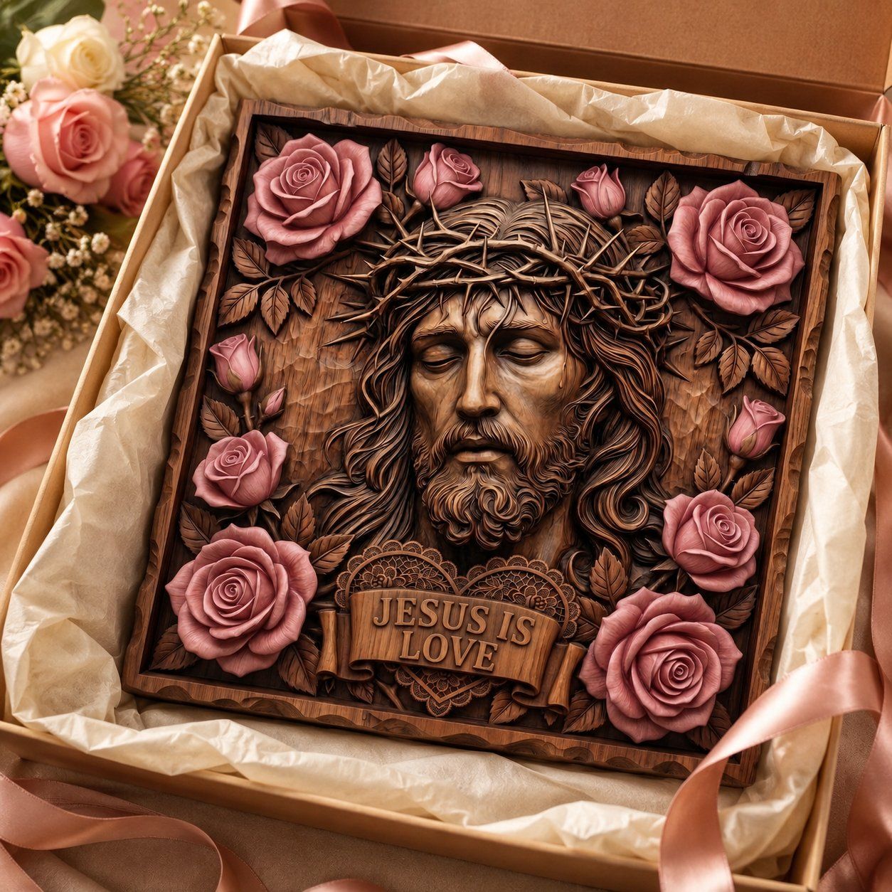 Crown of Thorns Jesus Sacred Heart CNC Relief STL bas-relief STL — view 4