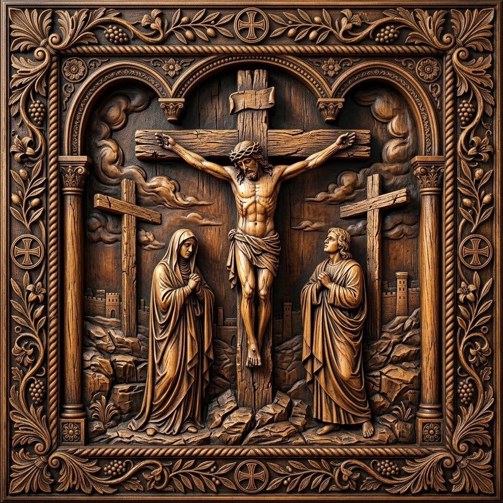 Jesus Dies on the Cross STL bas-relief STL — view 12