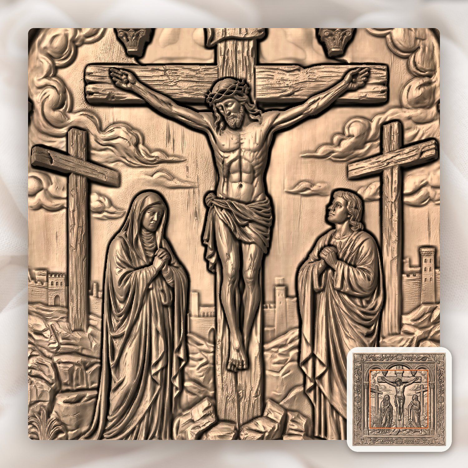 Jesus Dies on the Cross STL bas-relief STL — view 5