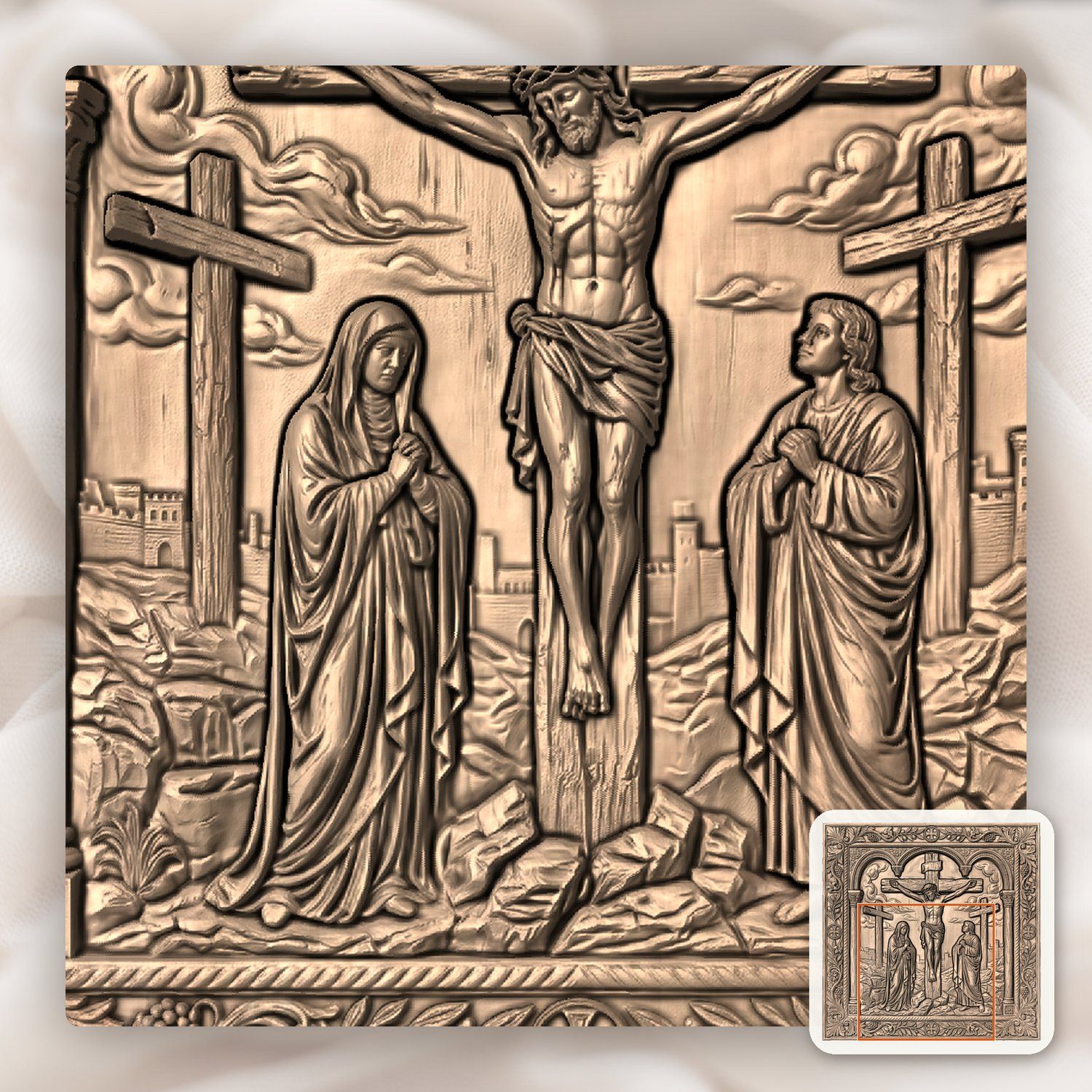 Jesus Dies on the Cross STL bas-relief STL — view 6