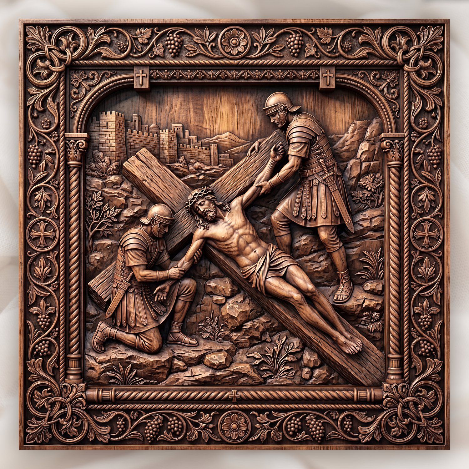 Jesus Nailed to the Cross STL bas-relief STL design