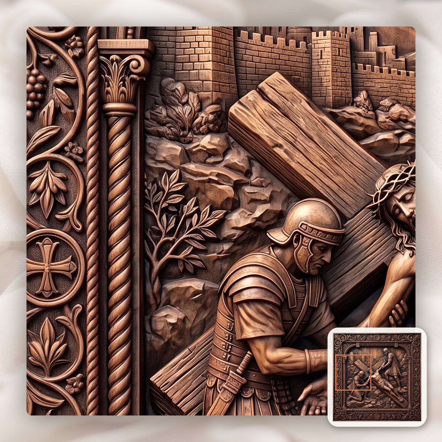 Jesus Nailed to the Cross STL bas-relief STL — view 11