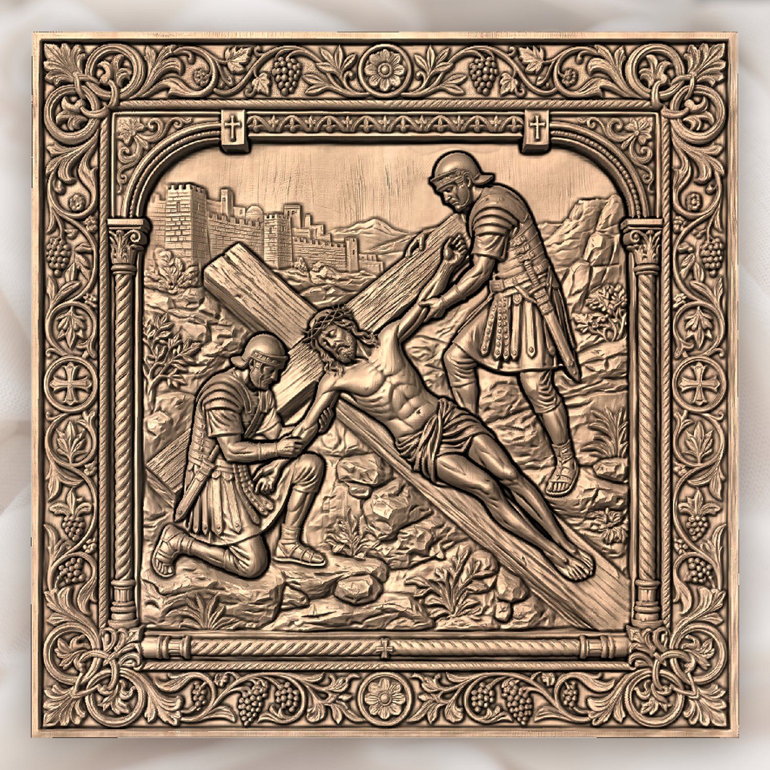 Jesus Nailed to the Cross STL bas-relief STL — view 4