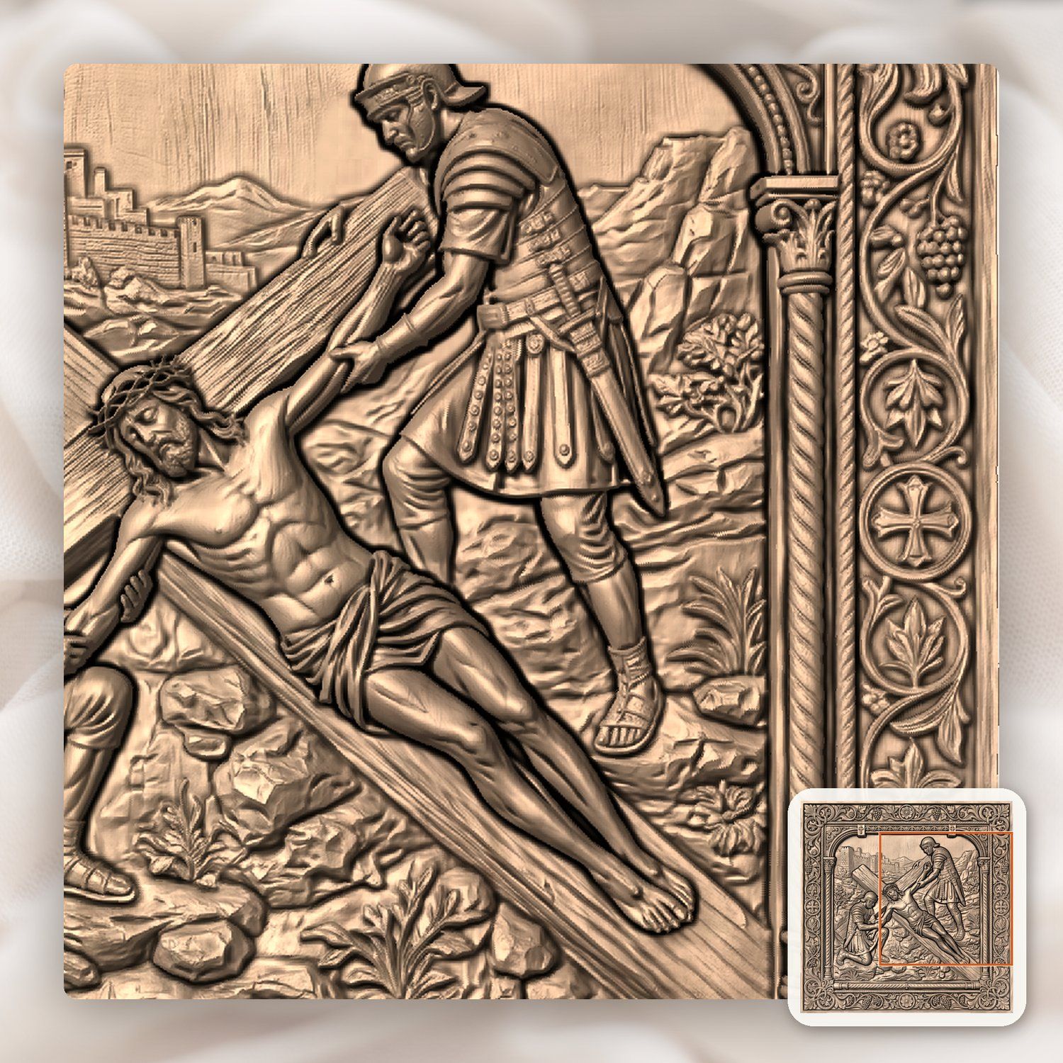 Jesus Nailed to the Cross STL bas-relief STL — view 7