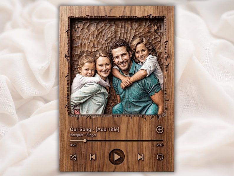 Custom Photo to 3D Bas-Relief Portrait STL from Your Picture bas-relief STL — view 2