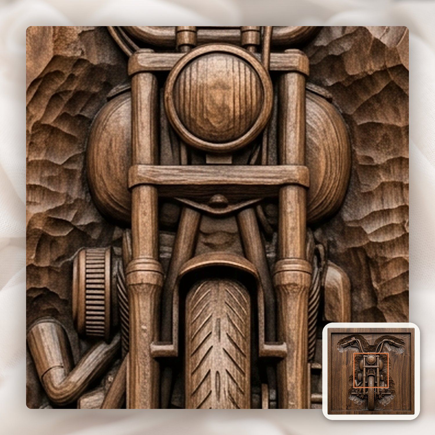 Custom Chopper Motorcycle CNC Relief STL bas-relief STL — view 10